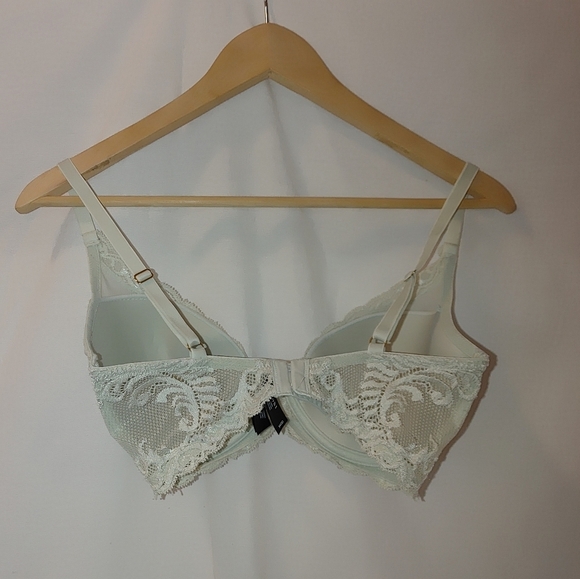 Natori Feathers Contour Plunge Bra Light Green Mint Lace‎ Demi 34DD - Picture 5 of 10